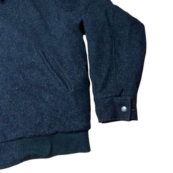 Vintage Woolrich Made In USA Dark Gray Bomber Jacket Plaid Lined Large - Picture 3 of 7